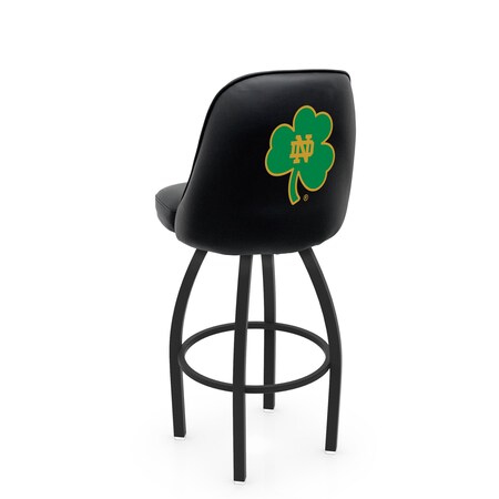 Holland Bar Stool Co Logo Grizzly Notre Dame Shamrock 36 in. Swivel Bar Stool with Black Wrinkle Finish L048